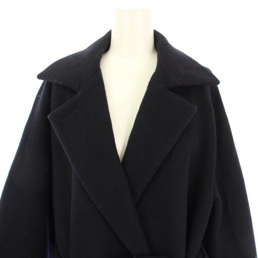 イエナ IENA 21AW ウールベルテッドコート アウター ロング 34 紺 