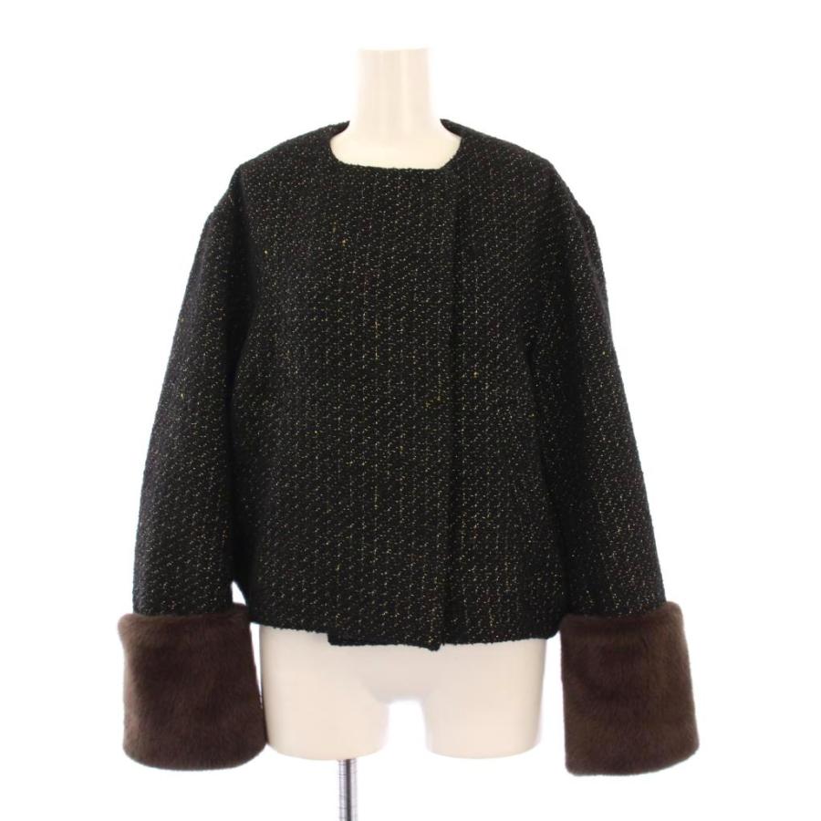 リリーブラウン Lily Brown 24AW 2WAYファーショートコート ノーカラー