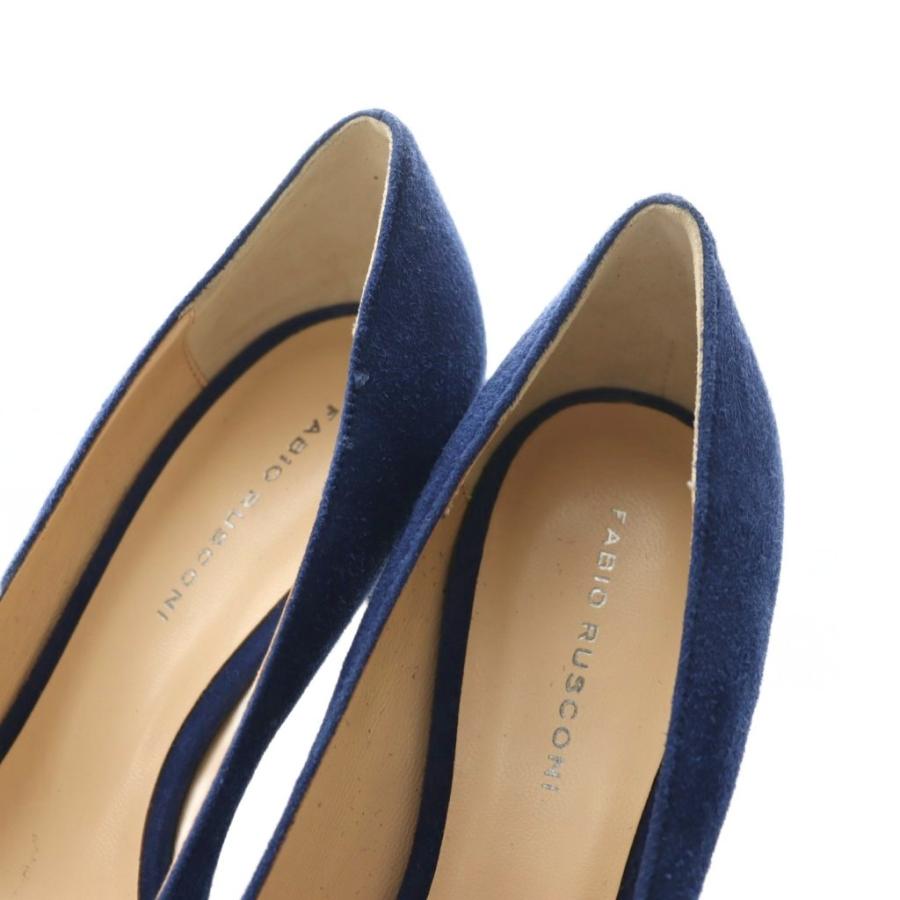 ファビオルスコーニ FABIO RUSCONI パンプス スエード 37 紺 ネイビー