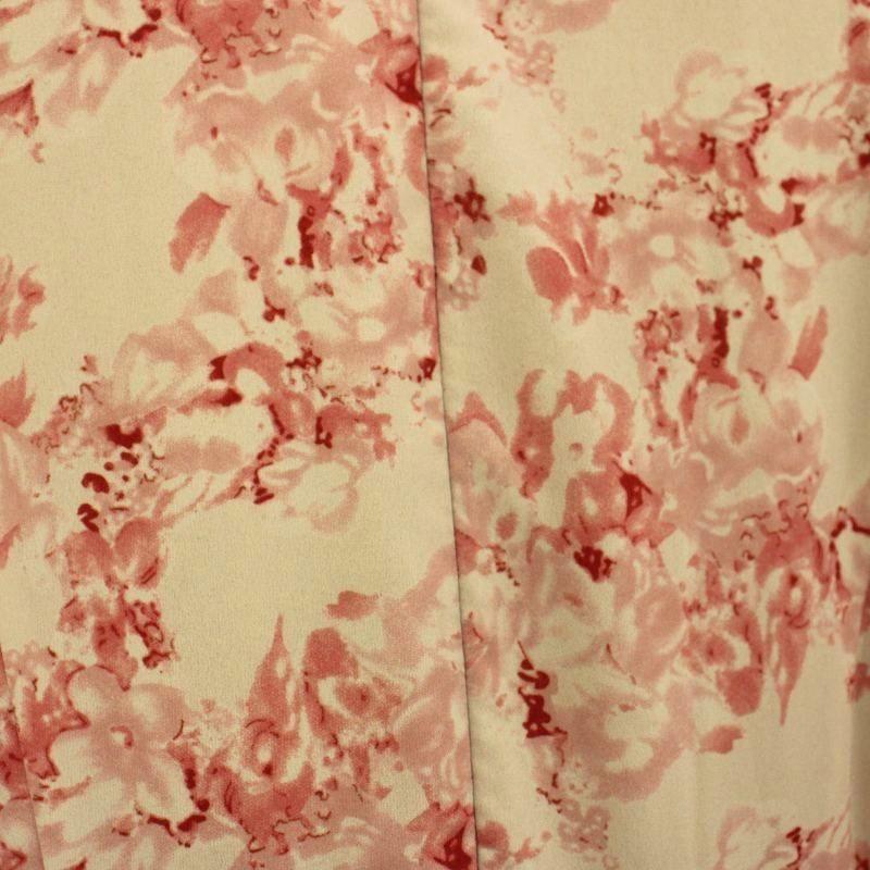 エステラケー Estella.K 花柄 ワンピース プリーツ 長袖 F ベージュ