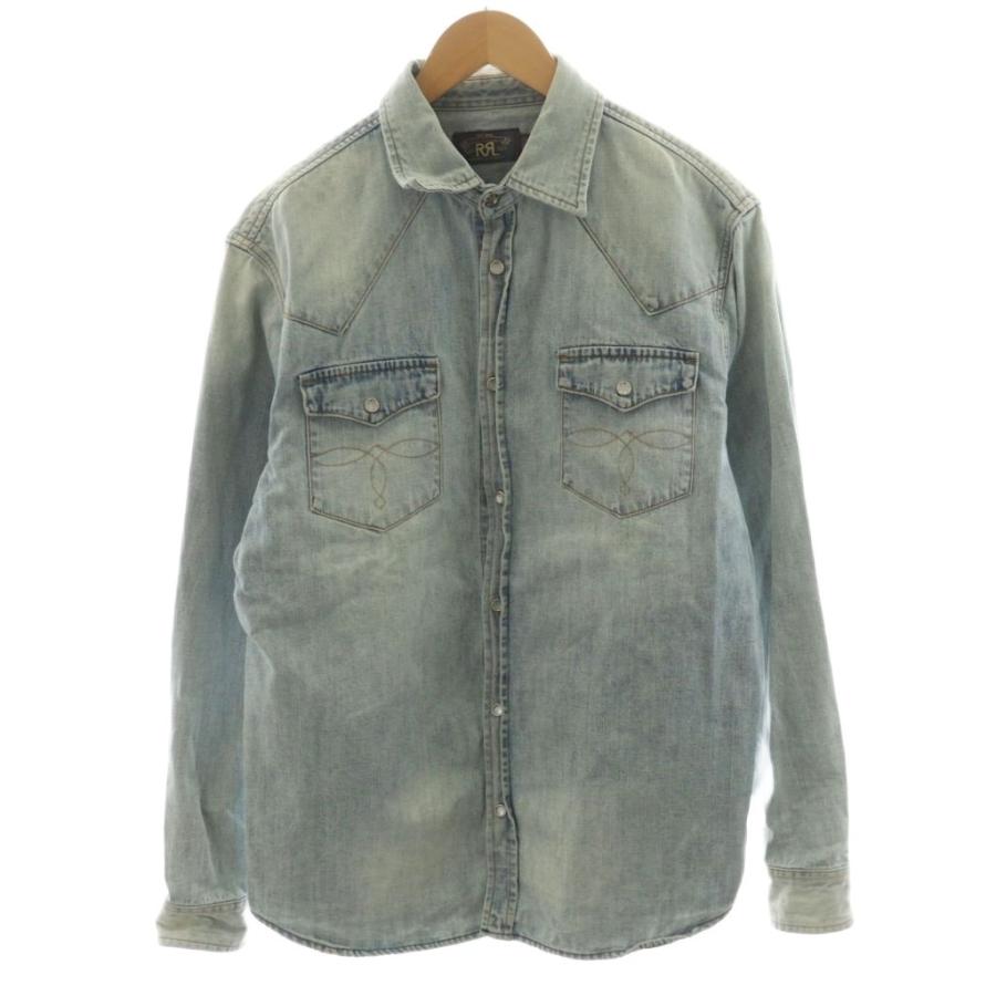 RRLダブルアールエル　デニムシャツ 長袖　Lサイズ ダブルアールエル RRL デニムシャツ 長袖 L 水色 ライトブルー /AN64
