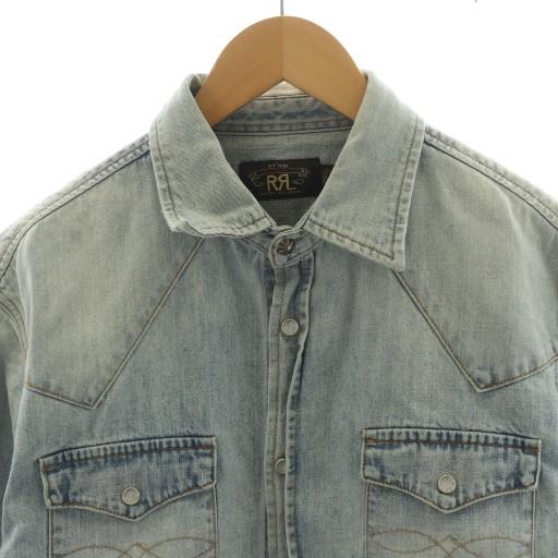 RRLダブルアールエル　デニムシャツ 長袖　Lサイズ ダブルアールエル RRL デニムシャツ 長袖 L 水色 ライトブルー /AN64