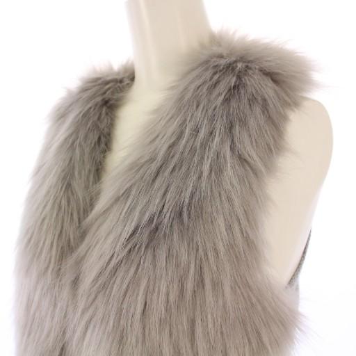 フェンネル FENNEL ニットベスト ショート丈 フェイクファー Vネック