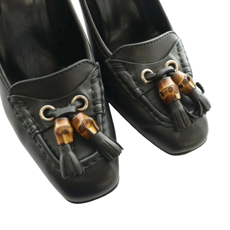 GUCCI（グッチ） バンブー タッセル パンプス 37.5 黒 ブラック /SS