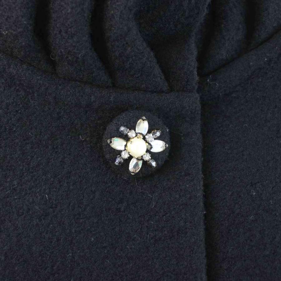 ローズティアラ Rose Tiara コート 46 黒 ブラック ビッグカラー /AP