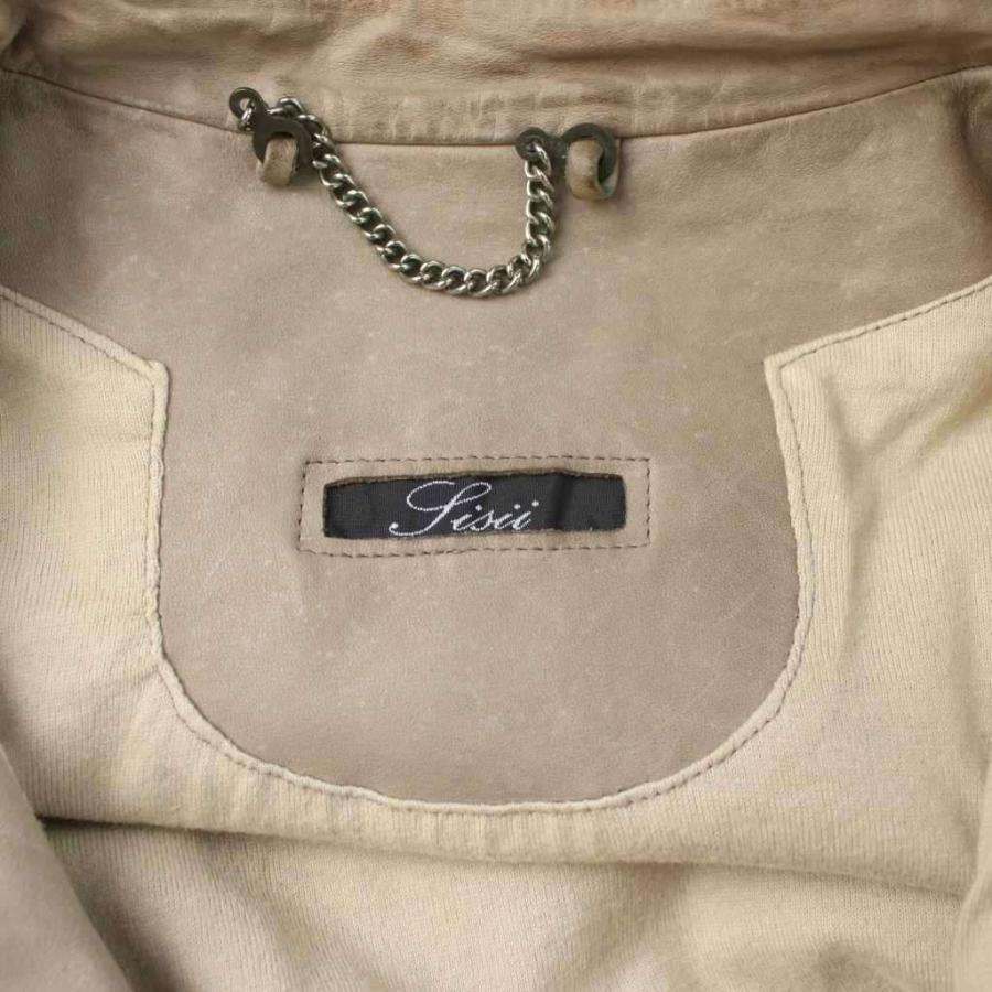 【再値下げ】sisii 革ジャン ベージュ シシ sisii レザージャケット XY ベージュ /AP レディース : ブランド