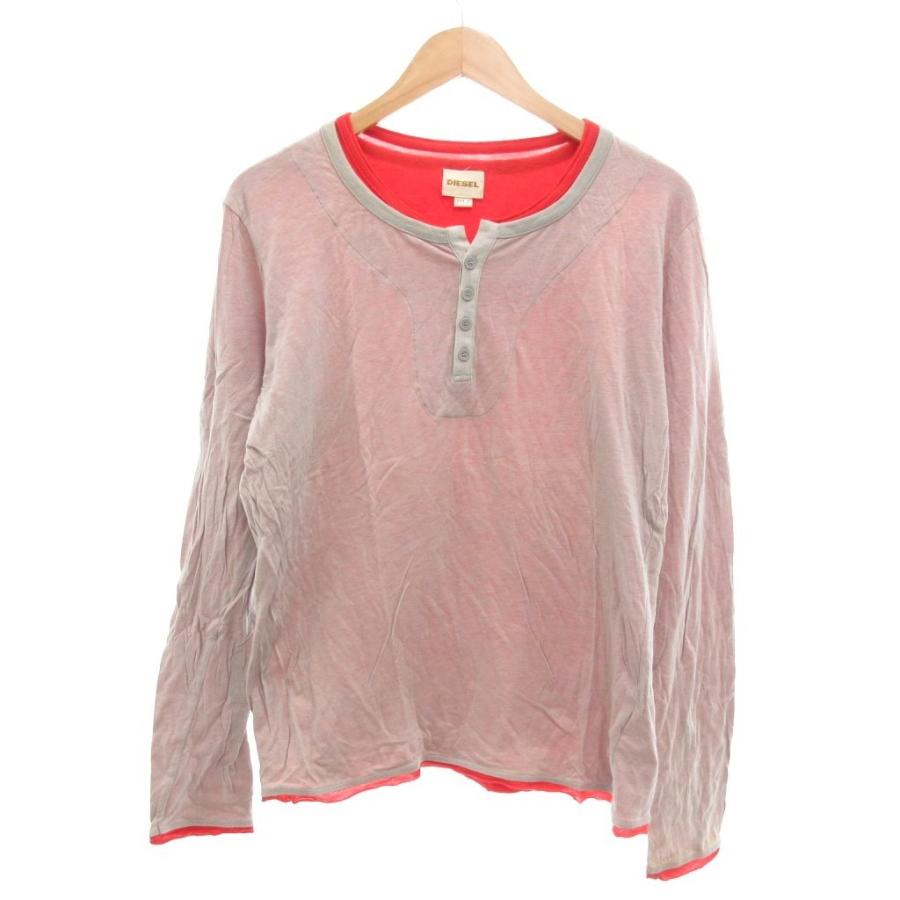 DIESEL（ディーゼル） ヘンリーネック Tシャツ ロンT 長袖 フェイク