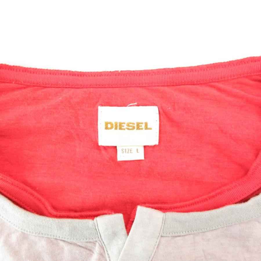 DIESEL ヘンリーネック長袖 DIESEL（ディーゼル） ヘンリーネック Tシャツ ロンT 長袖 フェイク