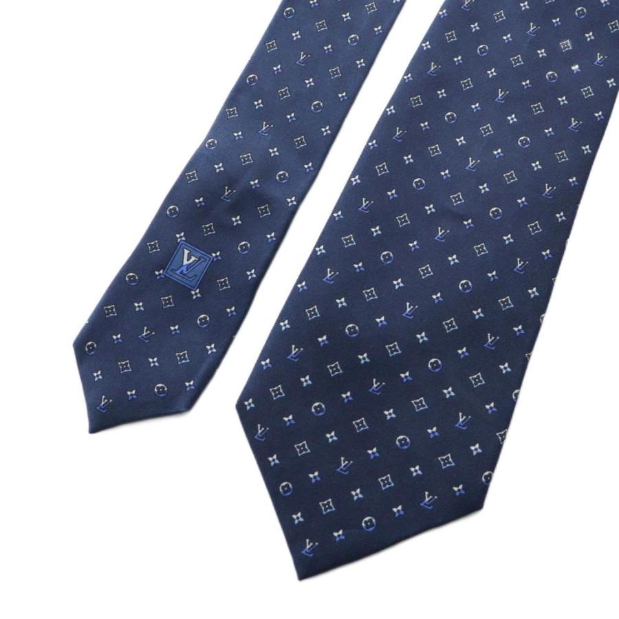 LOUIS VUITTON（ルイ・ヴィトン） モノグラム ネクタイ シルク 紺