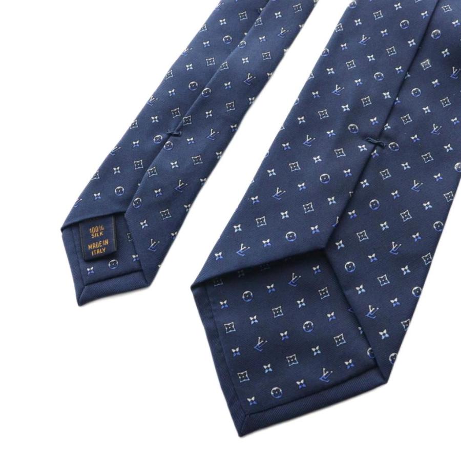 LOUIS VUITTON（ルイ・ヴィトン） モノグラム ネクタイ シルク 紺