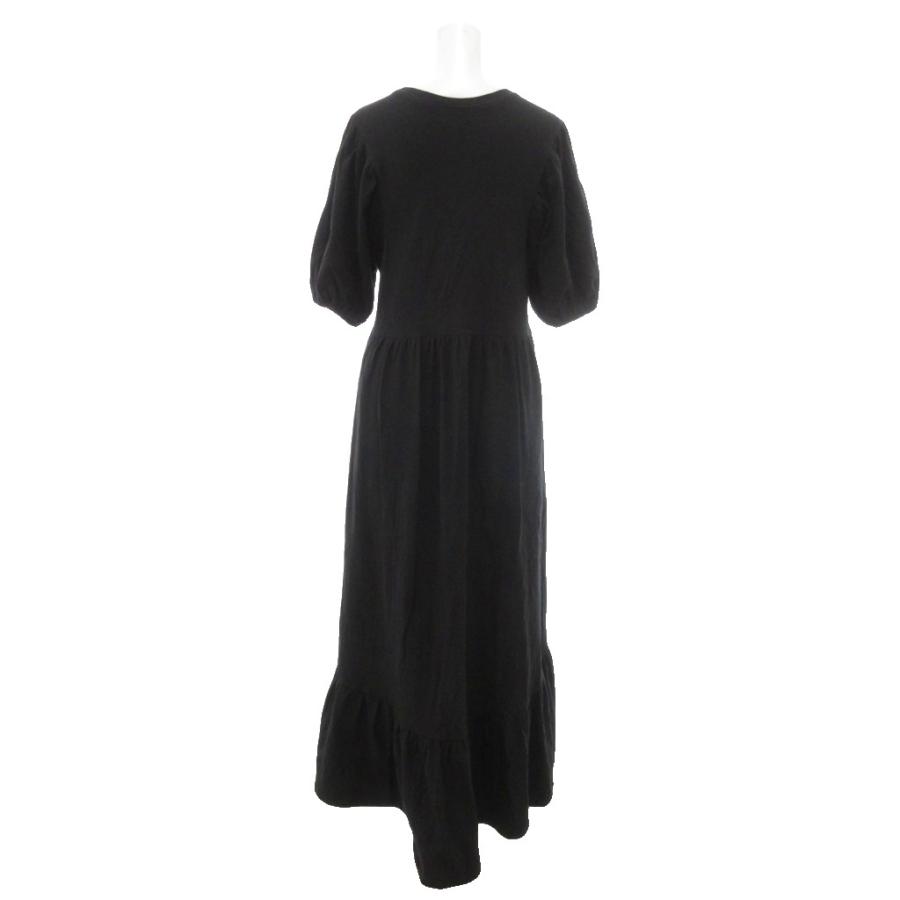 ノーリーズ Nolley's 美品 ロングワンピース 半袖 ギャザー 38 黒