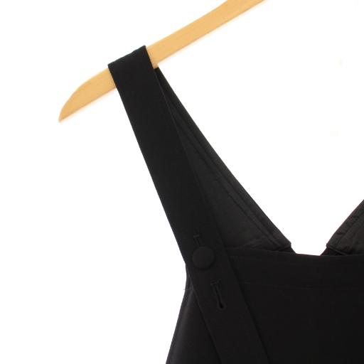 ジェンヌ JENNE 美シルエットサロペット スラックスパンツ ワンカラー 