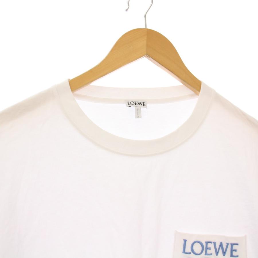 正規品　LOEWE ロエベ アナグラム刺繍TシャツXL ホワイト LOEWE (ロエベ) 胸アナグラム刺繍 デザイン 半袖 Tシャツ LEH526Y22X25