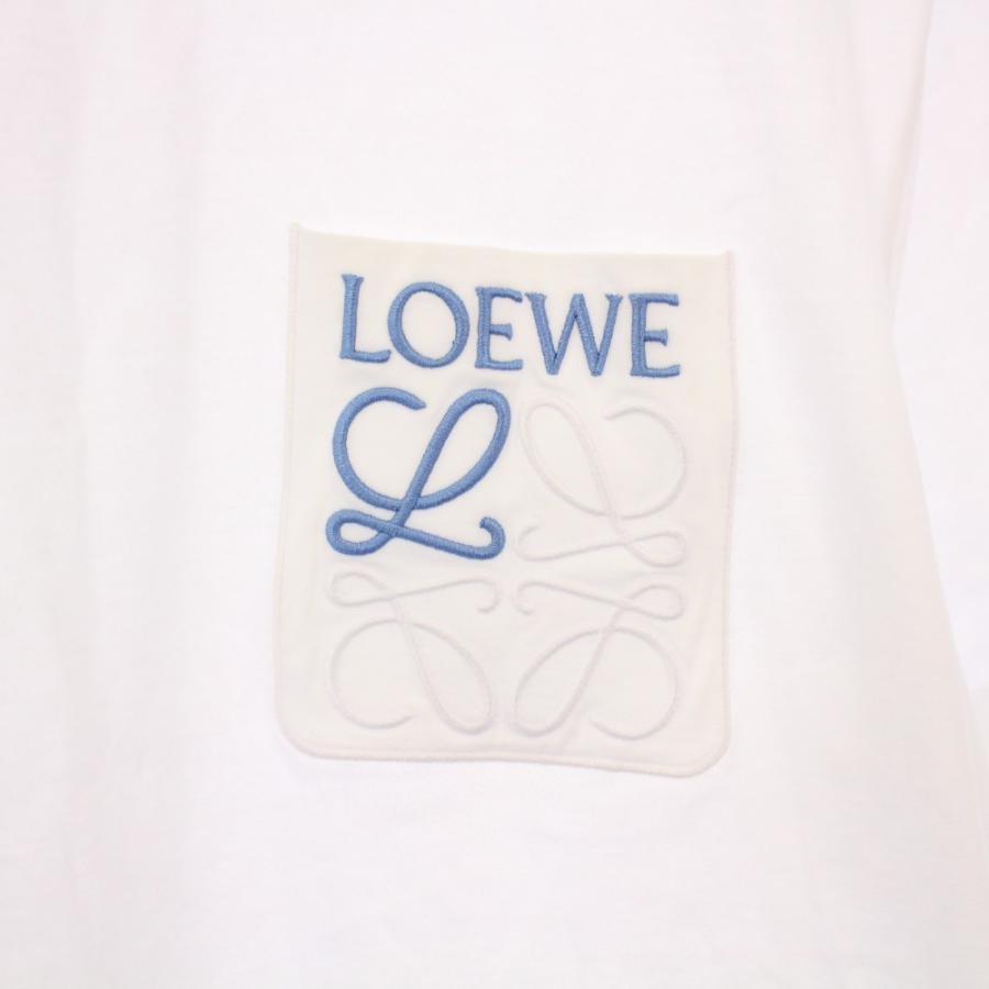 正規品　LOEWE ロエベ アナグラム刺繍TシャツXL ホワイト LOEWE (ロエベ) 胸アナグラム刺繍 デザイン 半袖 Tシャツ LEH526Y22X25