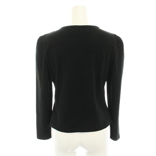 【新品未使用タグ付き】M'SGRACY フリルリボントップス　長袖カットソー　黒 M'S GRACY（エムズグレイシー） Tシャツ カットソー フリル リボン