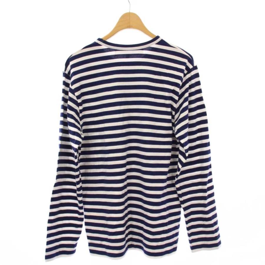 新品未使用PLAYコムデギャルソン紺白ストライプ 長袖カットソー XXL プレイコムデギャルソン PLAY COMME des GARCONS AD2024/7 Tシャツ