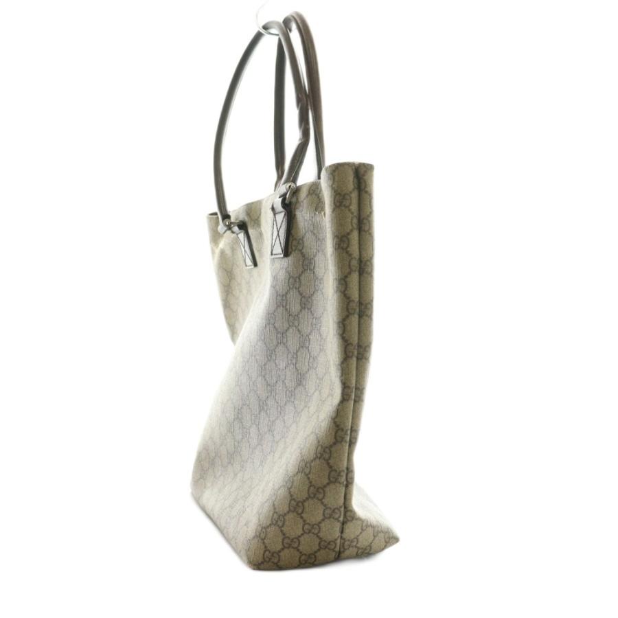 GUCCI（グッチ） GUCCI GGスプリーム トートバッグ レザー 茶 ブラウン