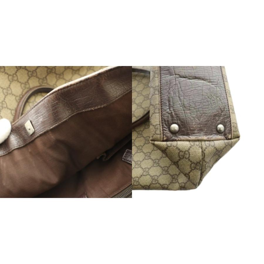 GUCCI（グッチ） GUCCI GGスプリーム トートバッグ レザー 茶 ブラウン