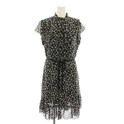 ANNA SUI（アナスイ） ワンピース ひざ丈 バンドカラー 半袖 フレンチ 