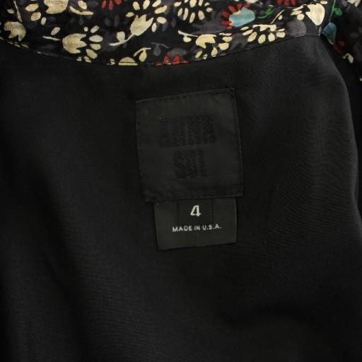ANNA SUI（アナスイ） ワンピース ひざ丈 バンドカラー 半袖 フレンチ 