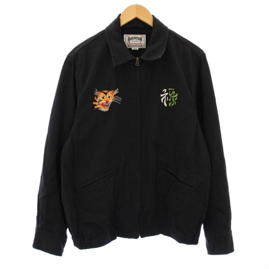 ヒューストン HOUSTON ベトジャン スーベニアジャケット 刺繍 L 黒