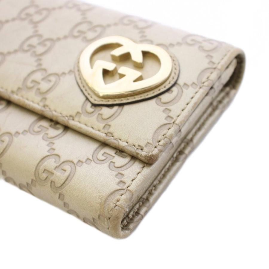 GUCCI　シマレザー　ラブリーハート 　二つ折り財布 GUCCI（グッチ） ラブリーシマレザー GGパターン ハート 長財布 二