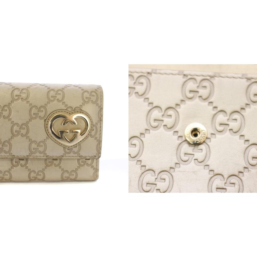 GUCCI（グッチ） ラブリーシマレザー GGパターン ハート 長財布 二