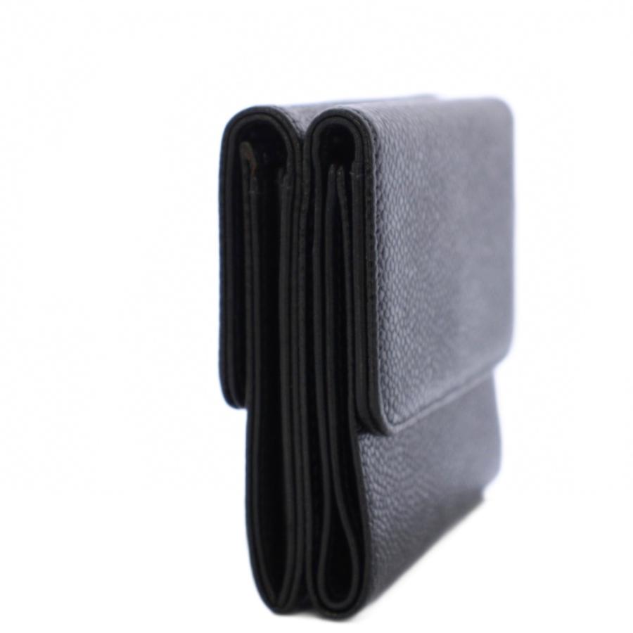 美品✨シャネル ココマーク 三つ折り財布 エンボス ステッチ レザー 正規品 CHANEL（シャネル） 三つ折り財布 レディース AP3827 B15620 94305