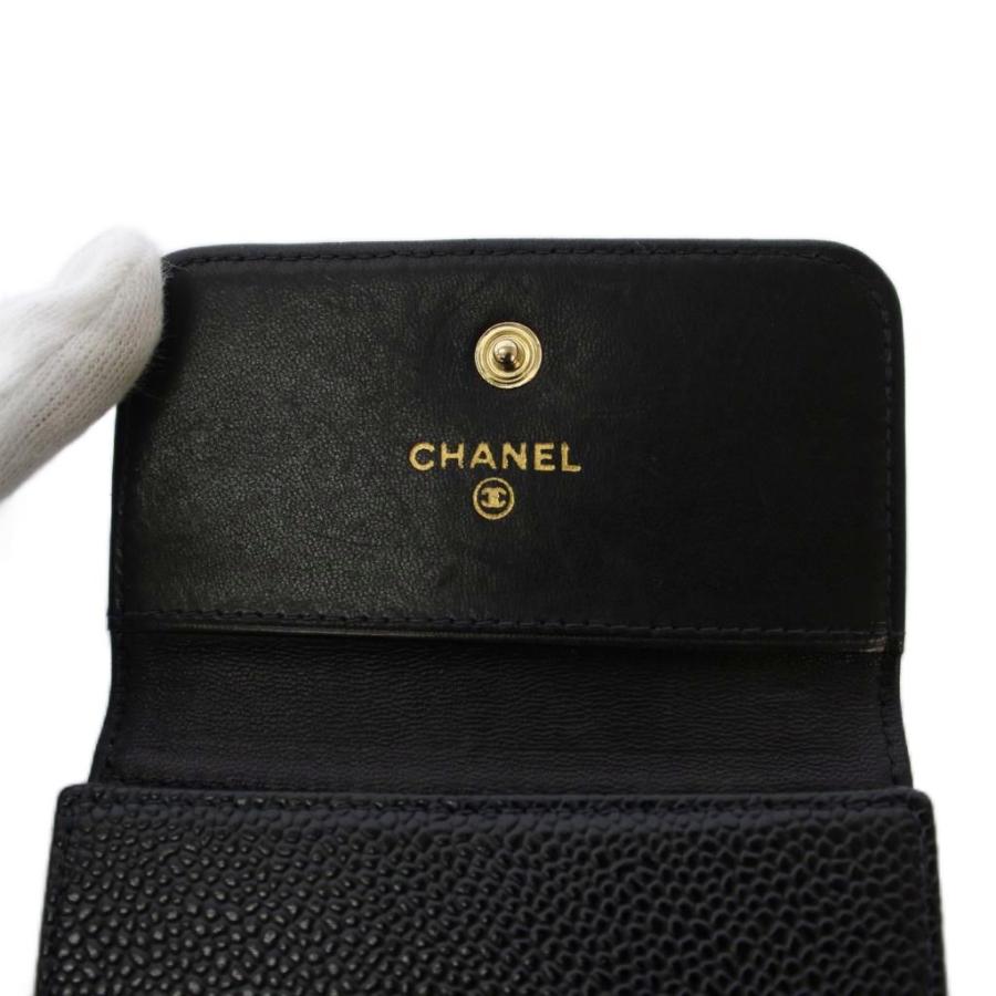 CHANEL（シャネル） 三つ折り財布 ココマーク キャビアスキン 黒 7番台
