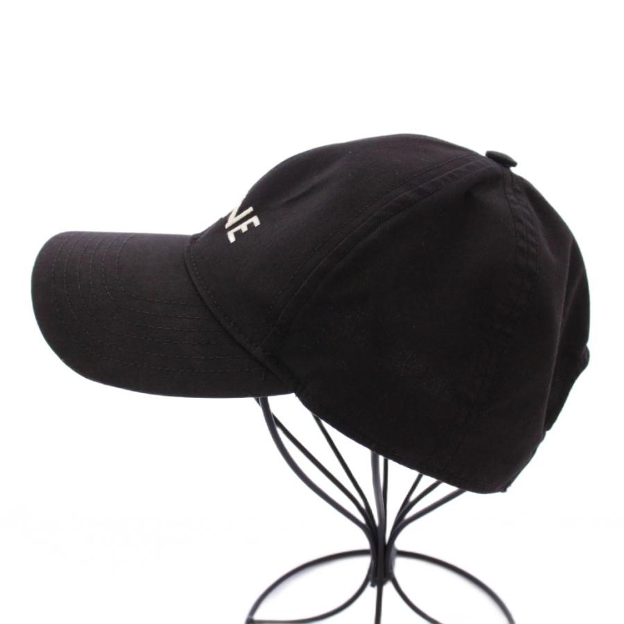 CELINE（セリーヌ） キャップ 帽子 ロゴ 刺繍 バイカラー M 黒