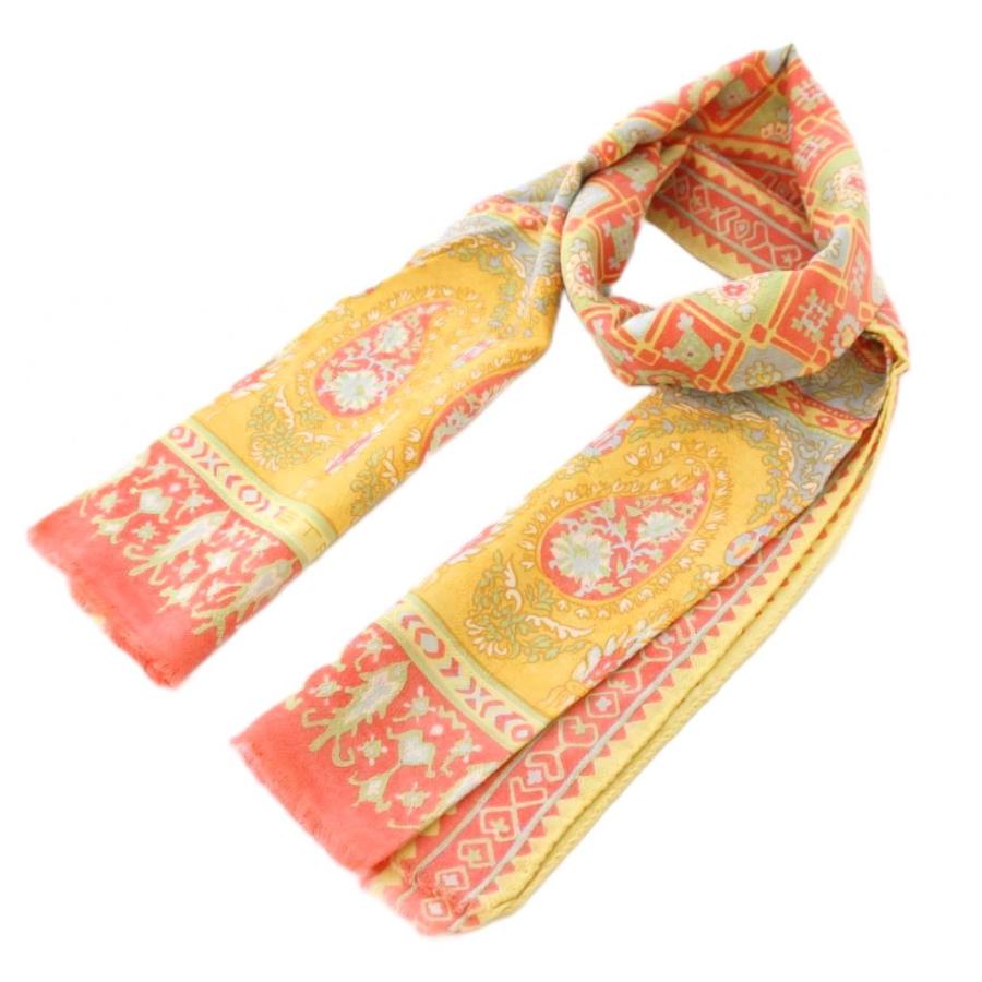 ETRO（エトロ） ストール フリンジ ペイズリー柄 ウール シルク混 総柄