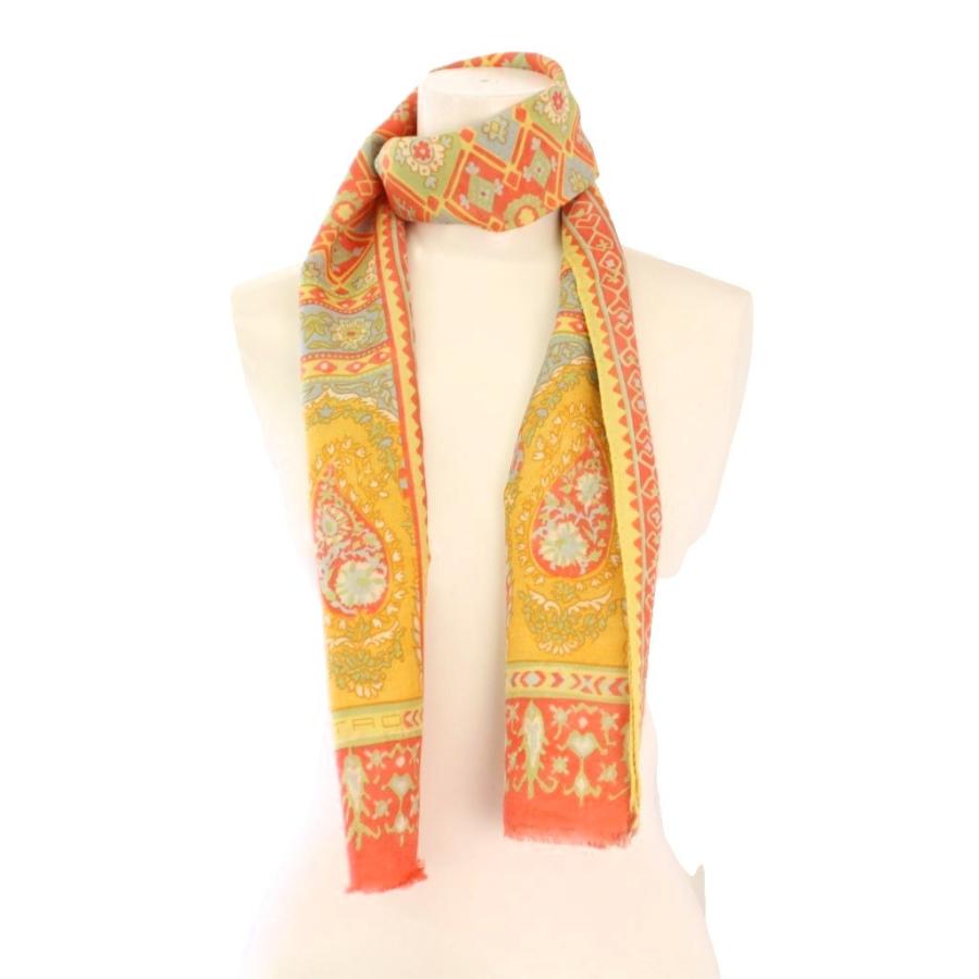ETRO（エトロ） ストール フリンジ ペイズリー柄 ウール シルク混 総柄