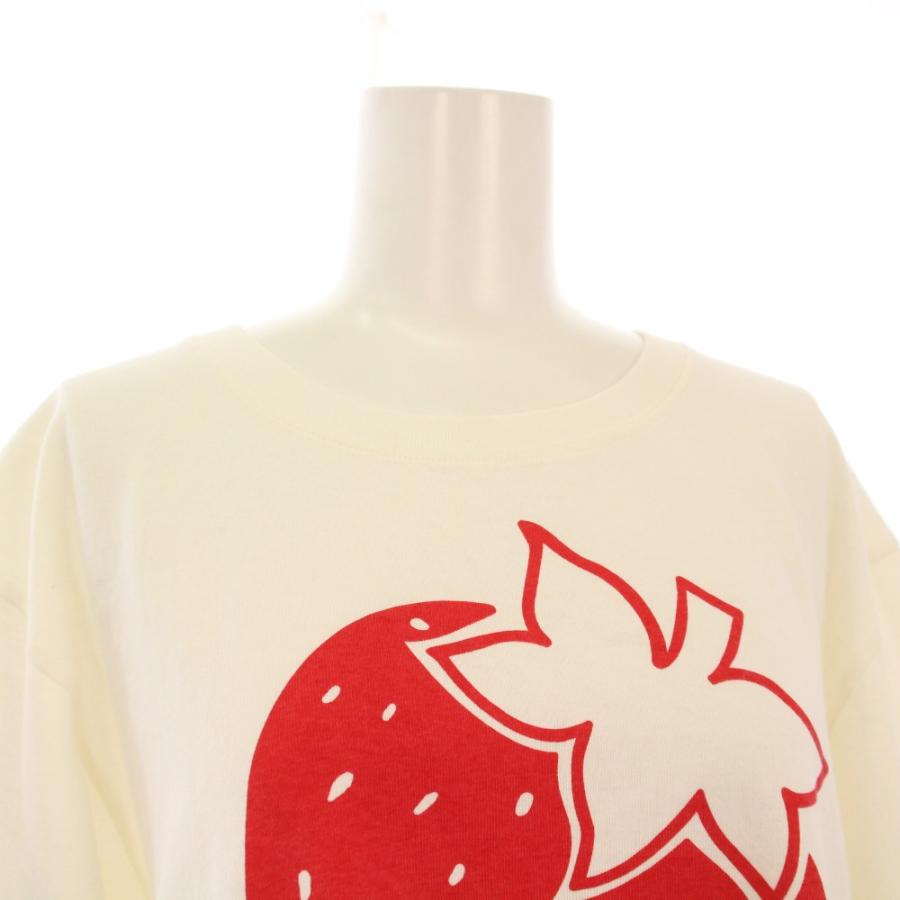 グッチ ストロベリープリントTシャツ カットソー 半袖 XS 白 615044 GUCCI（グッチ） ストロベリープリントTシャツ カットソー 半袖 XS 白