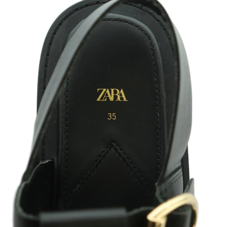 【新品未使用タグ付】 ZARA (ザラ) グルカサンダル フラット ブラック ZARA - ZARA フラットケージサンダル グルカサンダル 38 新品未使用の