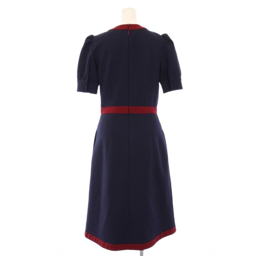 GUCCI（グッチ） ワンピース ひざ丈 半袖 ホーシューバックル S 紺