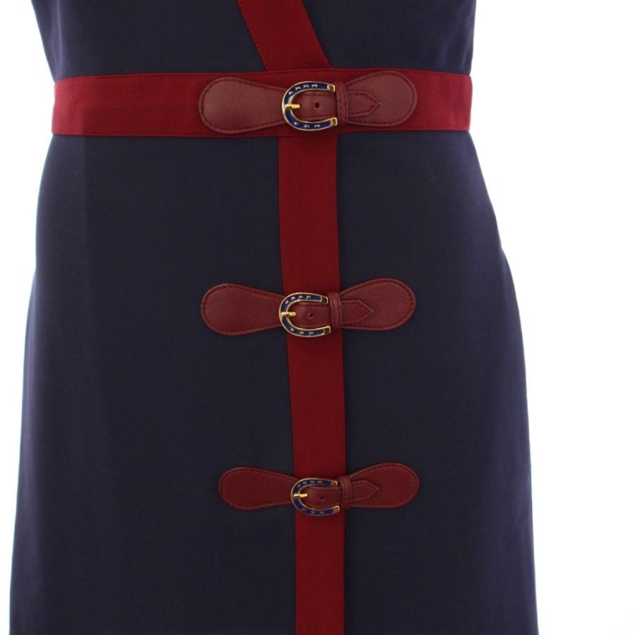 GUCCI（グッチ） ワンピース ひざ丈 半袖 ホーシューバックル S 紺