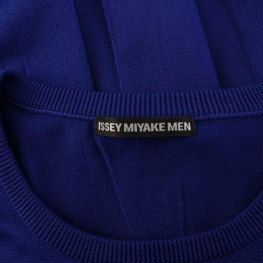 イッセイミヤケメン ISSEY MIYAKE MEN ニット セーター 半袖 3 青 