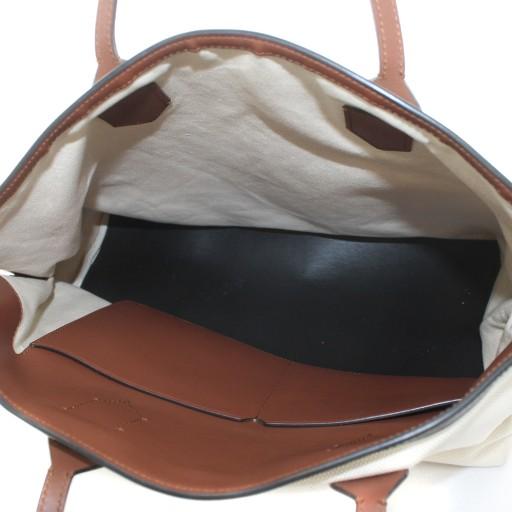 バーバリー BURBERRY ハンドバッグ ショルダーバッグ トートバッグ ロゴ キャンバス レザー アイボリー 黒 ブラック 茶 ブラウン /AN3_5