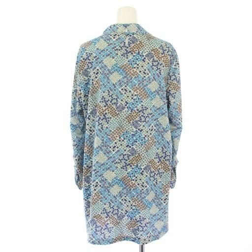 レリアン Leilian ブラウス チュニック 長袖 花柄 13 青 WL-013-33AI