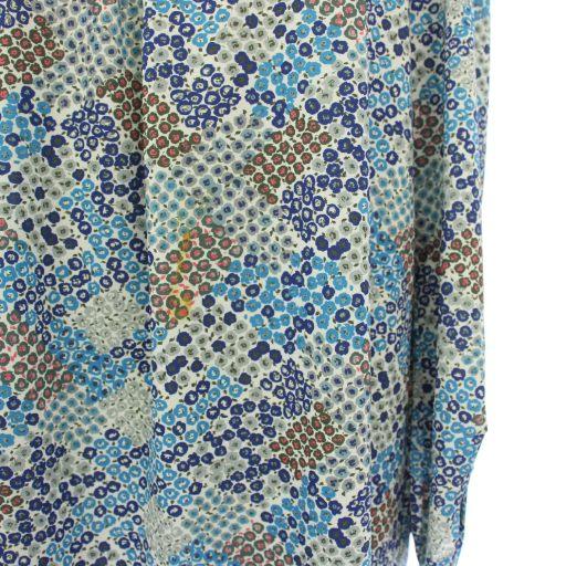 レリアン Leilian ブラウス チュニック 長袖 花柄 13 青 WL-013-33AI