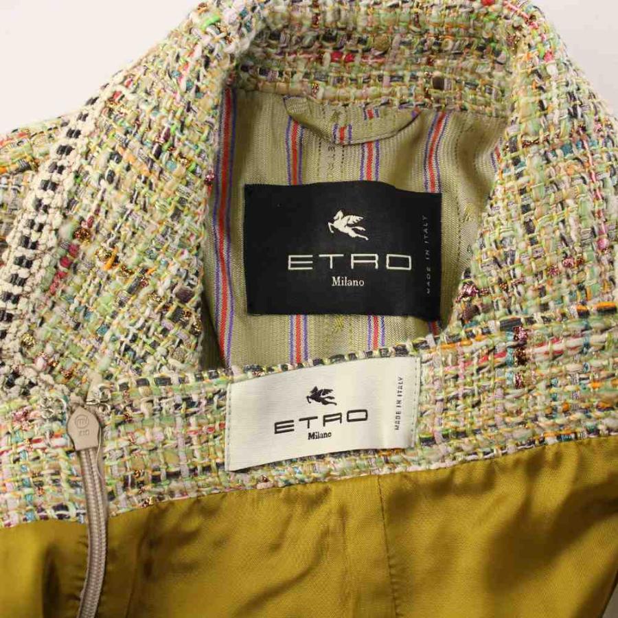 ETRO ツイード テーラードジャケット ETRO（エトロ） ツイードスーツ テーラードジャケット ひざ丈スカート