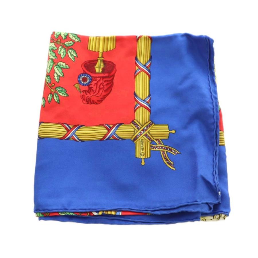 Hermès シルクスカーフ 赤と青 HERMES（エルメス） HERMES Liberte Egalite Fraternite Republique