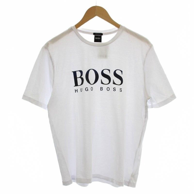 ヒューゴボス HUGO BOSS ロゴ Tシャツ 半袖 カットソー M 白 ホワイト