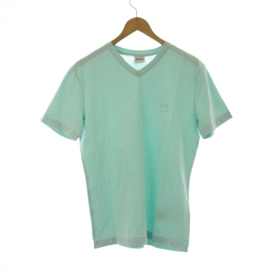 アルマーニ コレツィオーニ ARMANI COLLEZIONI Tシャツ L 水色 Vネック 