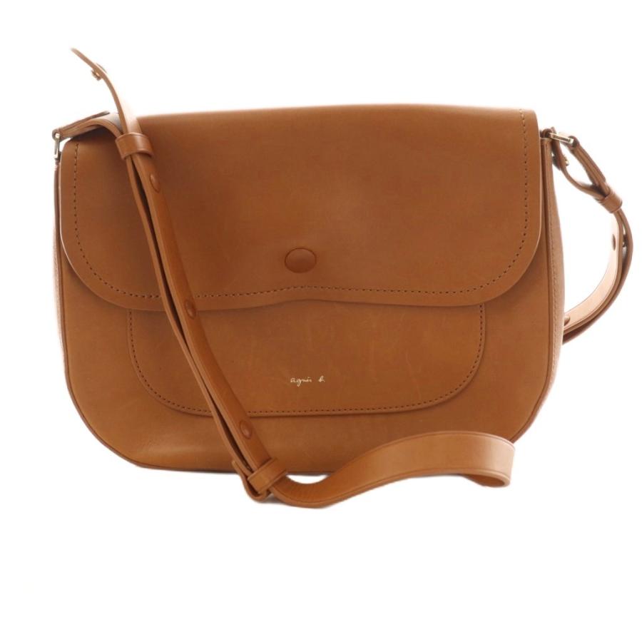 新品　Agnes b ブラウン　ショルダーバック agnes b.（アニエスベー） ショルダーバッグ レザー 茶 ブラウン /SS
