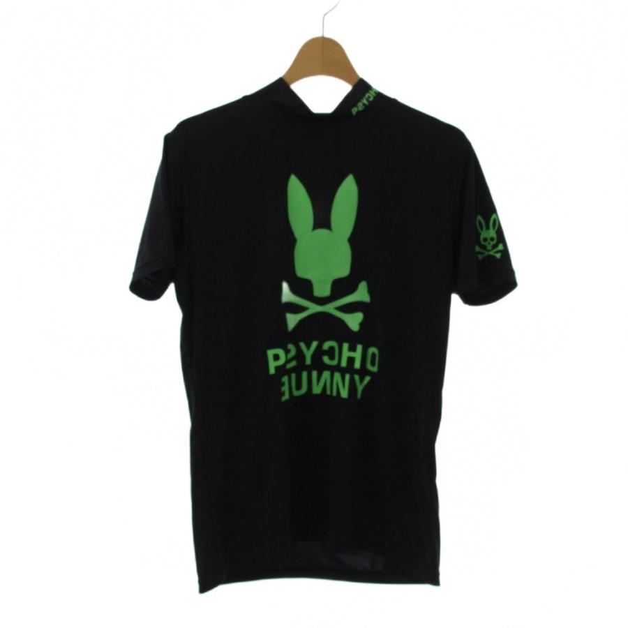 サイコバニー Psycho Bunny Tシャツ 2 黒 ネオンカラー 半袖 モック