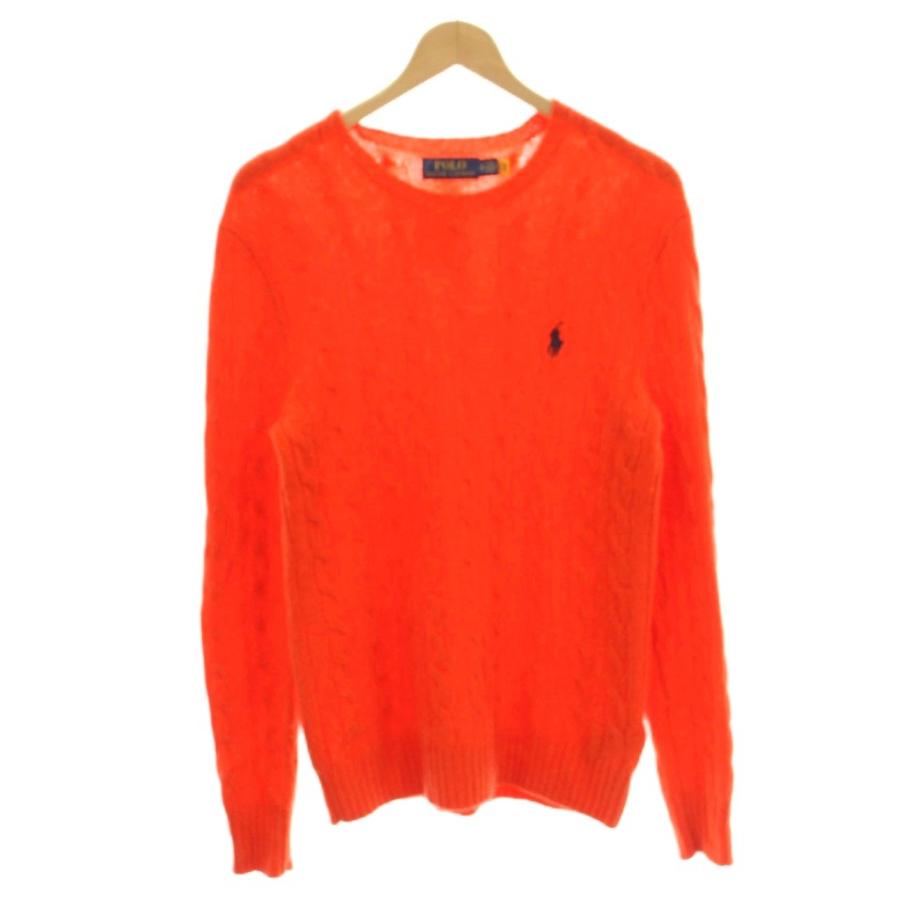 2023年モデル✨ポロラルフローレン ケーブルニットオレンジ ポニー　カシミヤ混 ケーブルニット ウールカシミヤ セーター