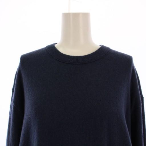 【美品】theory luxe 長袖ワンピース　秋冬　ウール　ネイビー紺 23区（ニジュウサンク） オンワード樫山 23AW ウールカシミヤ ニット