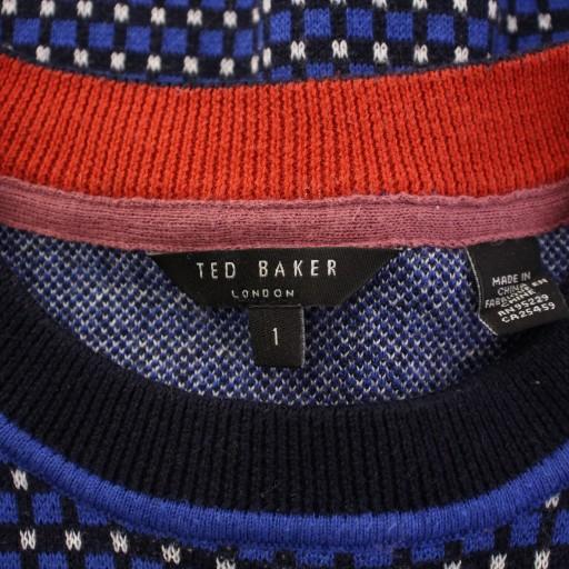 テッドベーカー TED BAKER ニット 長袖 クルーネック ストレッチ 総柄 