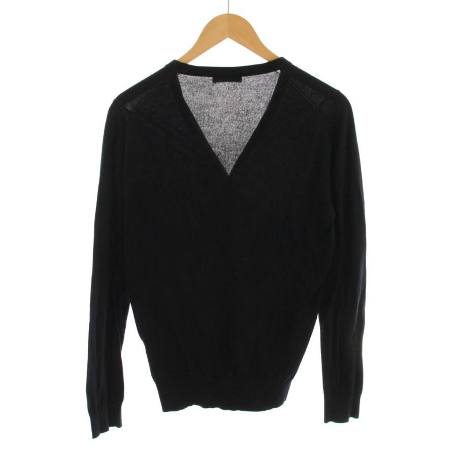ジョンスメドレー JOHN SMEDLEY カーディガン ニット S 黒 ブラック V